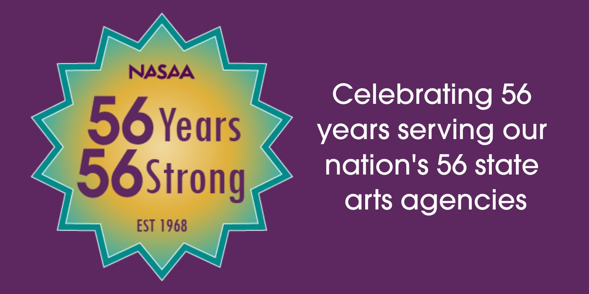 It’s NASAA’s 56th birthday! Put on your party hats and join us as we celebrate 56 years of dedicated service to our nation’s 56 state and jurisdictional arts agencies! Check out how you can get in on the celebration here: nasaa-arts.org/support/56year… Thank you!