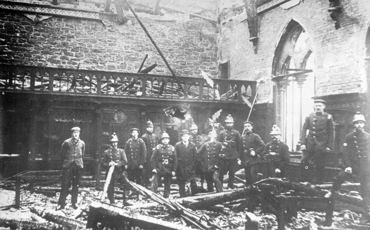 The #WayBackWednesday from the History Hub is this image of the Town Hall chamber #Chester following a fire in circa 1897.