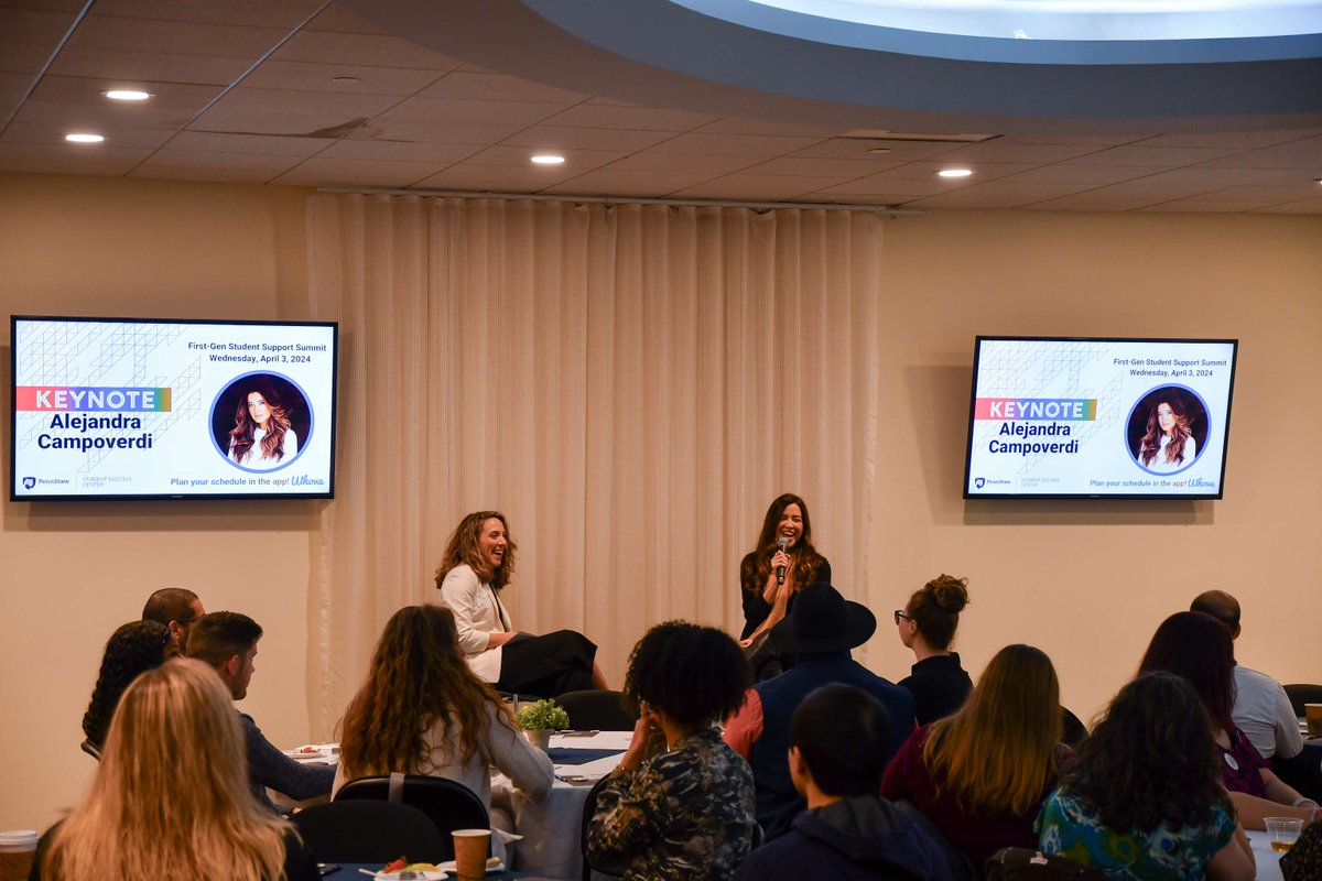 PSU_Undergrad's tweet image. The First-Gen Student Support Summit was hosted by @psu_success on April 3 where hundreds of participants joined the conversation online or in person. The day opened with an inspiring keynote from Alejandra Campoverdi followed by engaging virtual sessions. #PSUFirstGen #PennState