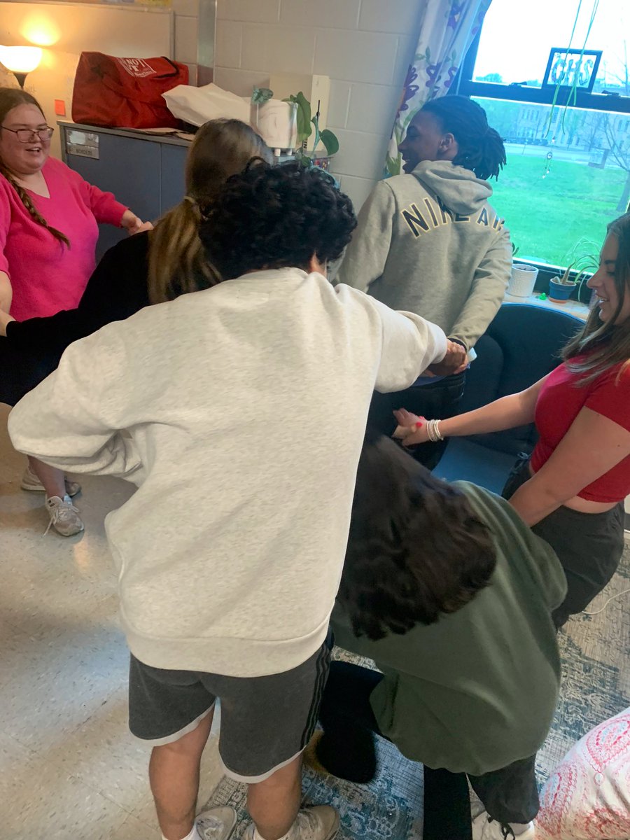 Today, Intro students worked their way out of a human knot to practice communication &amp; teamwork. We spend the final quarter working on multiple career exploration projects.