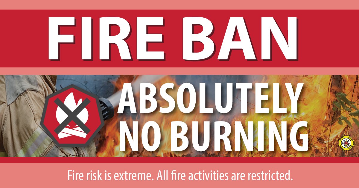 Parkland County has implemented a Fire Ban. No outdoor fires are permitted until further notice, including screened fire pits, burn barrels/incinerators, recreational fire pits & charcoal briquette bbqs. Learn more: parklandcounty.com/FireHazard