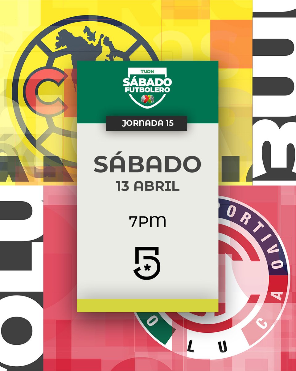 😈 Este #SabadoFutbolero llega el infierno del @TolucaFC al Estadio Azteca 💥🏟️

🦅 @ClubAmerica listo para esa batalla por la cima en @MiCanal5 ⚽️📺