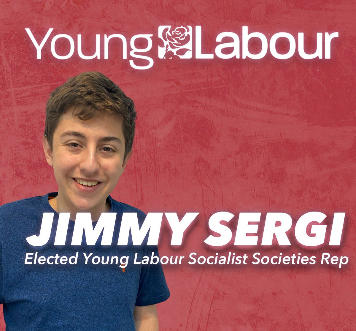 Congratulations to @jimmysergi_ who has been re-elected by Labour’s @SocialistSocs to be our Young Labour rep 👏 Thanks to everyone on the outgoing @YoungLabourUK Exec - we’ve really enjoyed working with you And we look forward to continuing to work with Jimmy & the new Exec 🌹