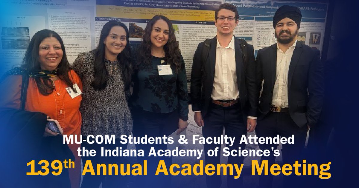 Congratulations to the MU-COM students and faculty who attended the Indiana Academy of Science’s 139th Annual Academy Meeting last month as they presented their research!