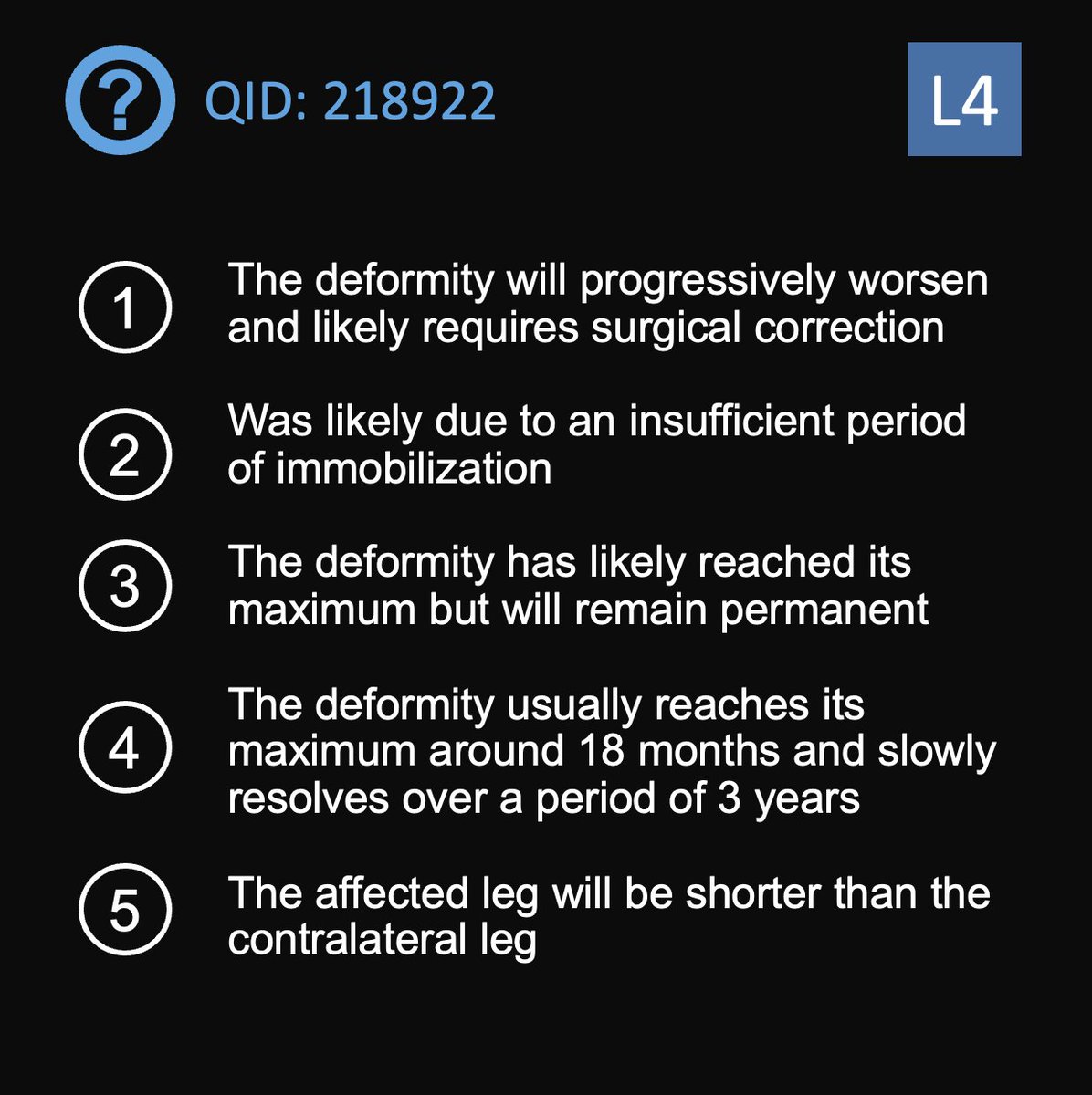 Can you answer this daily question from our Free QBank correctly? QID: 218922 Comment your answer below, then check to see if you got it correct by clicking the link below to see the answer & explanation. bit.ly/4atVbqG #orthotwitter #MedTwitter