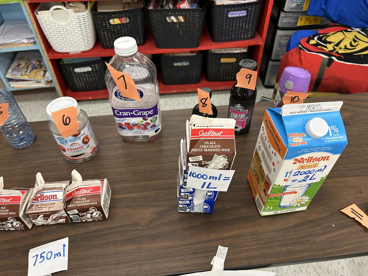 Estimating real pantry items with our Milk cartons from the other day. #Ocsbmath #estimate @OttCatholicSB @CorpusOCSB #CorpusProud