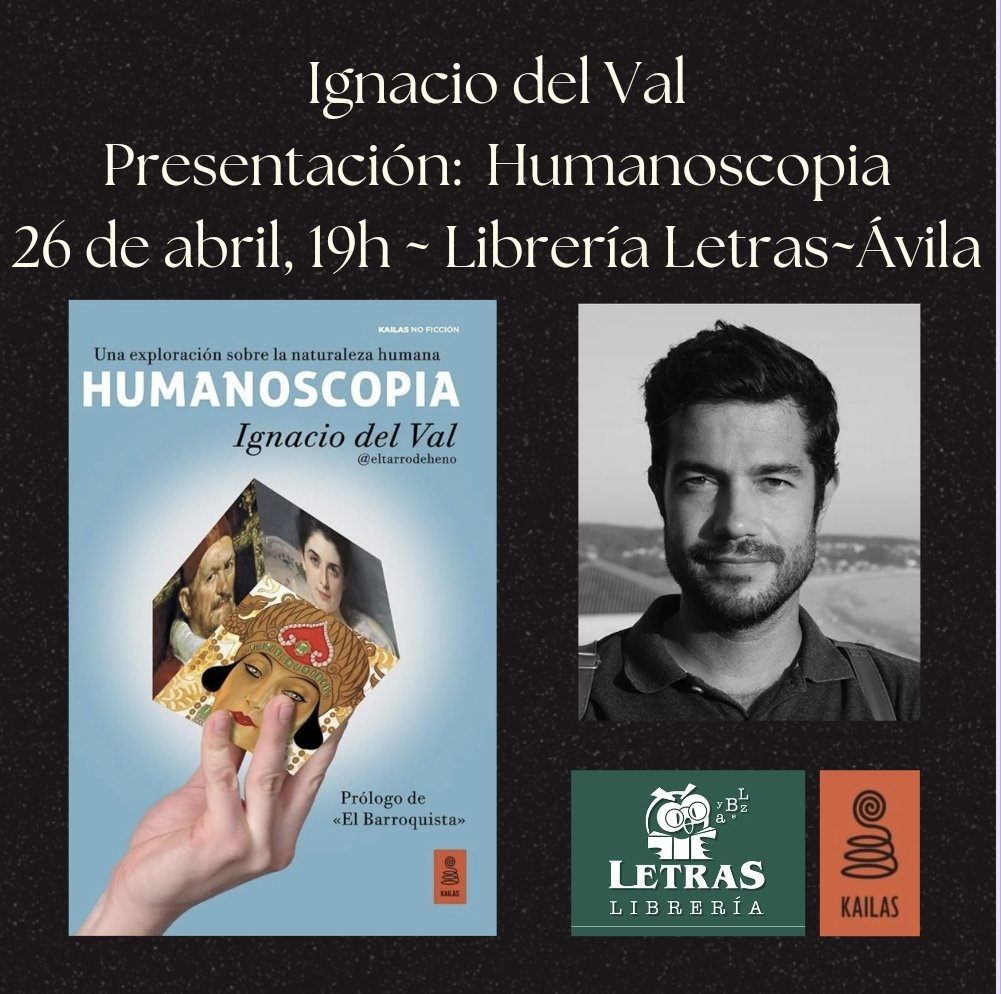 Ya en la librería, seguimos celebrando nuestro aniversario con la ayuda de @Livia_en_Roma que nos trae a autores tan interesantes como @eltarrodeheno, que presenta su libro Humanoscopia, publicado por @kailaseditorial . Maravilla de tarde del 26 abril nos espera con ambos!