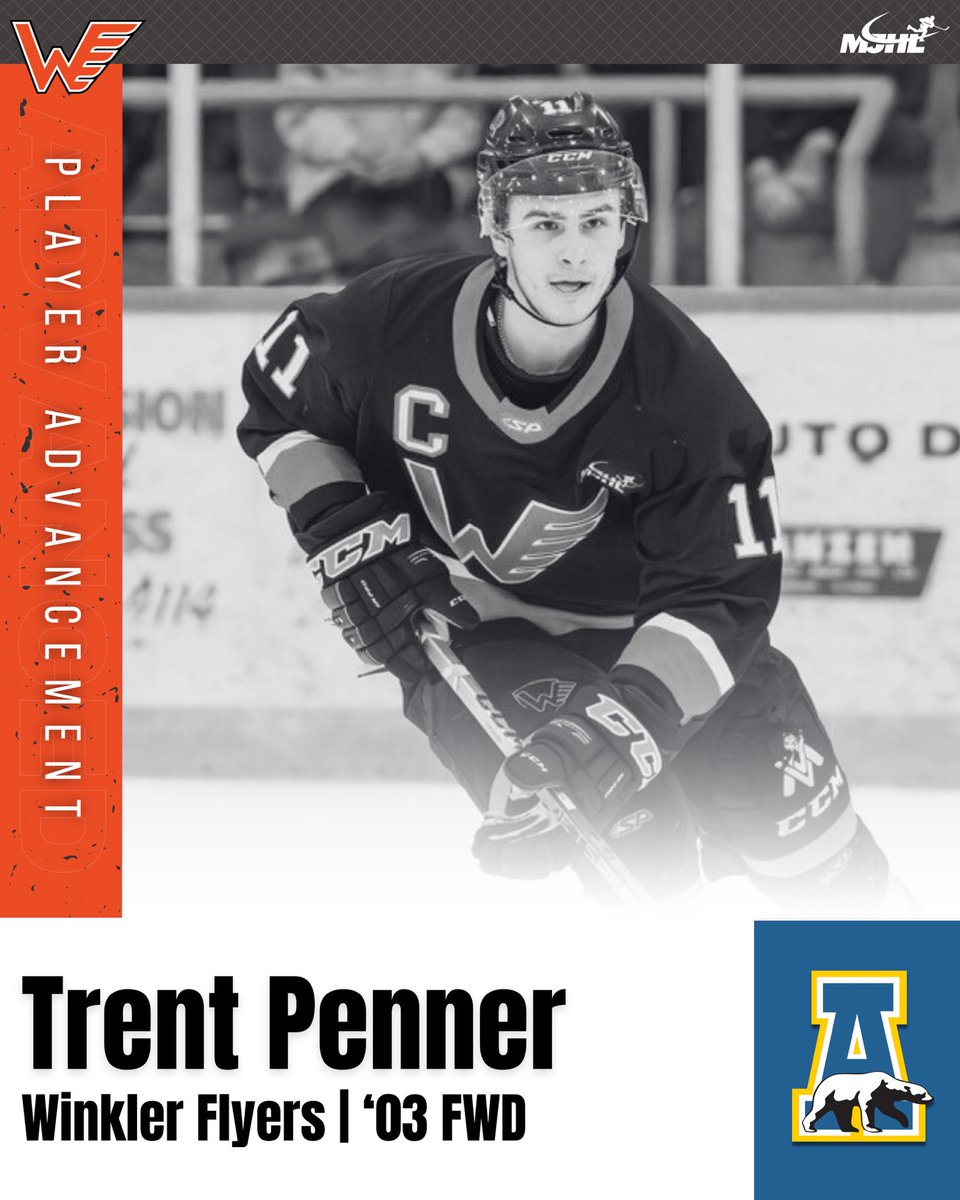 #PlayerAdvancement | Congratulations to @winklerflyers FWD Trent Penner (‘03) who has committed to play D1 @NCAAIceHockey at @NanooksHockey 📸 @Swatter37 

#MJHLHockey #PlayHereGoAnywhere