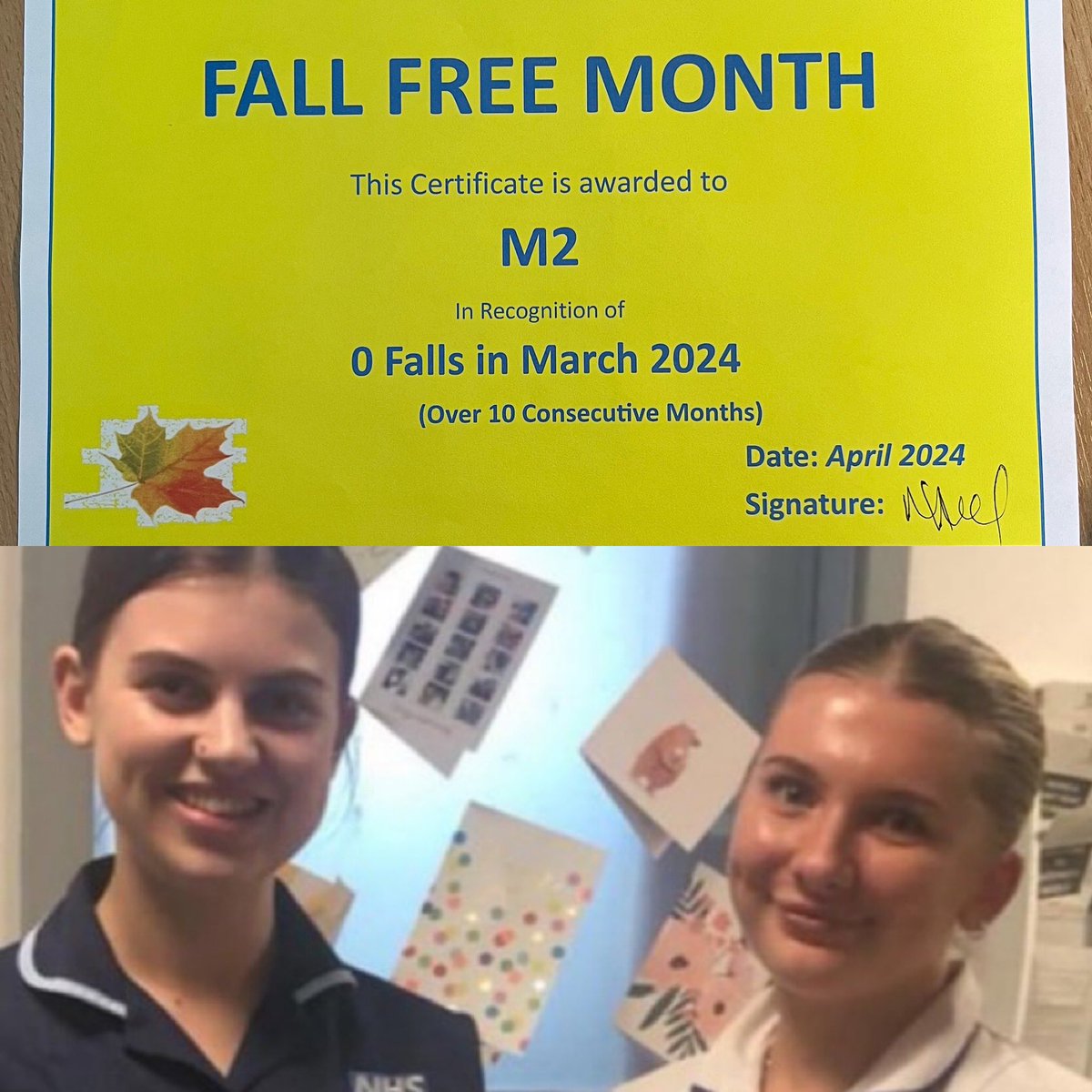 Time to celebrate 0 falls in March @StockportNHS well done M2 (10 consecutive months) @helshow1 @NicolaFirth6 @AoifeIsherwood @StockportPtExp @lee_woolfe @MarisaLoganWar1 @falls_network @nhsdavies @roylelucy1 @jasmine_shh @shazhyde @SueACarroll 🍁🍁🍁🍁