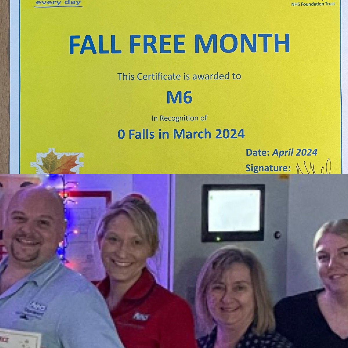 Time to celebrate 0 falls in March @StockportNHS well done M6 @helshow1 @NicolaFirth6 @AoifeIsherwood @StockportPtExp @lee_woolfe @MarisaLoganWar1 @falls_network @nhsdavies @Pollybegum3 @iainArogers @ChrisOL05142560 @SueACarroll 🍁🍁🍁🍁