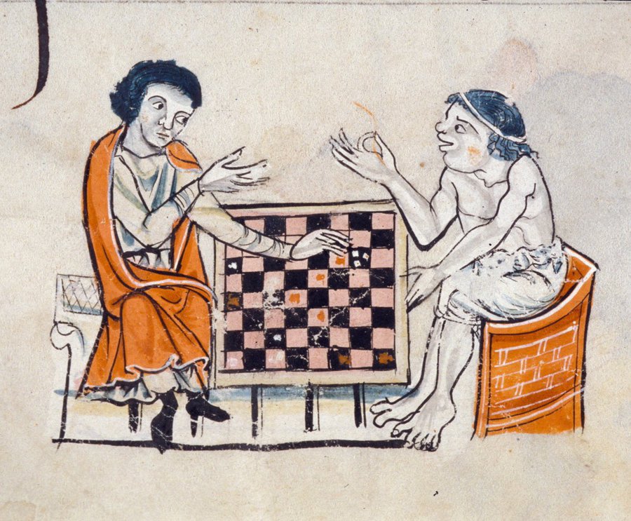 Piggyback wrestling and a game of chess! BL Add MS 62925; 'The Rutland Psalter'; c.1260 CE; London; ff.70v, 78v @BLMedieval
