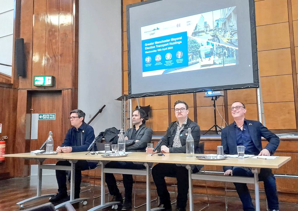 📍 We've been at the Greater Manchester Mayoral Election Transport Hustings. Fantastic to hear a range of pro-walking and wheeling ideas from all candidates, ranging from 100 School Streets to joined-up active travel networks and measures to reduce air pollution.