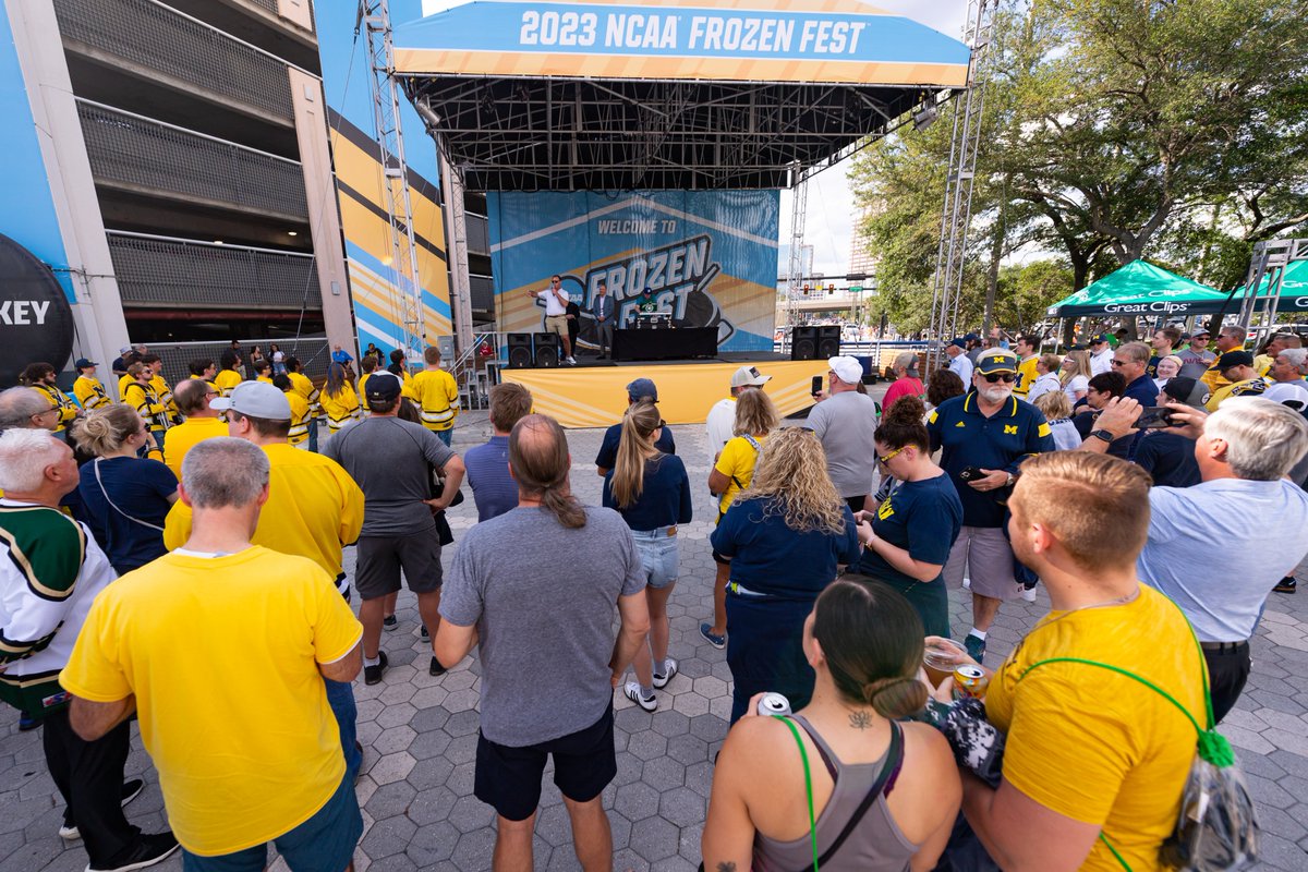 Come to the NCAA Frozen Fest tomorrow at 3:45-4, for the Michigan Hockey portion of the pep rally located at the Saint Paul RiverCentre. Catch the voice of Michigan Hockey Al Randall, the legendary Red Berenson, Josh Langfeld and other special guests. #GoBlue〽️