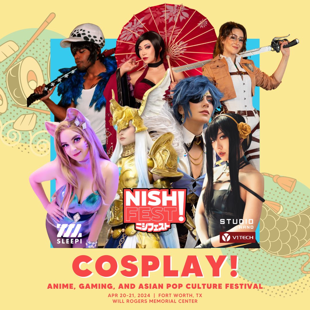 Nishi Fest is your place for all things cosplay! Join us for exciting panels and meet & greets from names like @YayaHan, @JuliaStunts, @bindismalls, @AKrCosplay, @ohmyjeanmarie, @Jihatsu_kun, @StellaChuuuuu, and more!