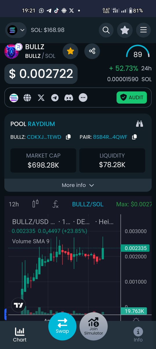 mranorld93's tweet image. The ticker is always $BULLZ 
@OfficialTravlad if you can show me any memecoin without VC  &amp;amp; KOLs that launched with a presale &amp;amp; stayed 10x above it's launch price for over 12 days then we don't deserve to be on the space but if you can't provide any we definitely should be there.