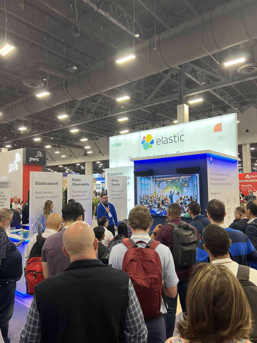 Standing room only on the @elastic booth at #GoogleCloudNext The company has fully embraced the AI opportunity across its portfolio and that is resonating with clients.