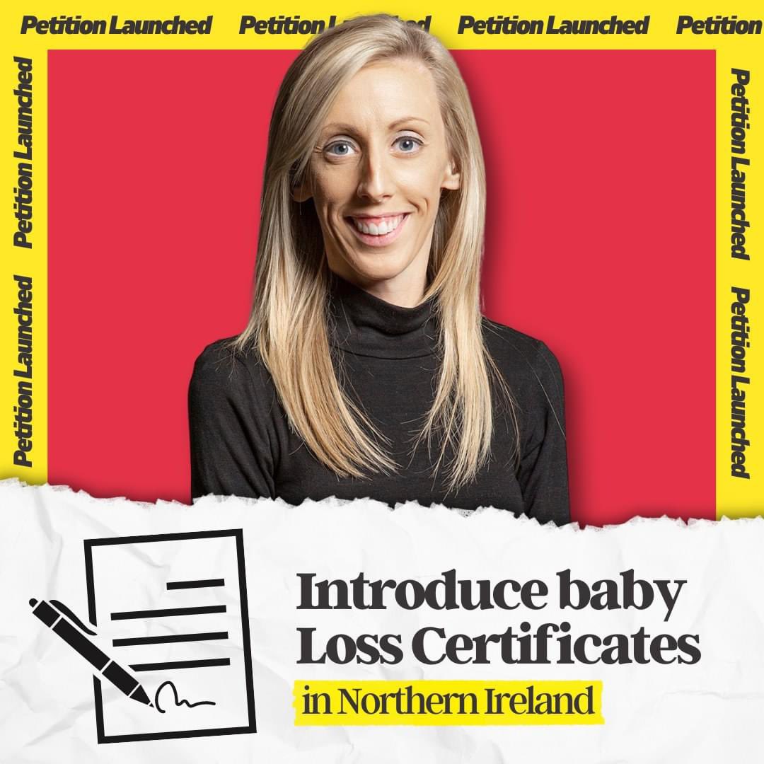Today I have launched a petition in Northern Ireland calling on the Health Minister to introduce Baby Loss Certificates in Northern Ireland. Join my campaign by signing via the link below ⬇️ ✍️ change.org/p/introduce-ba…