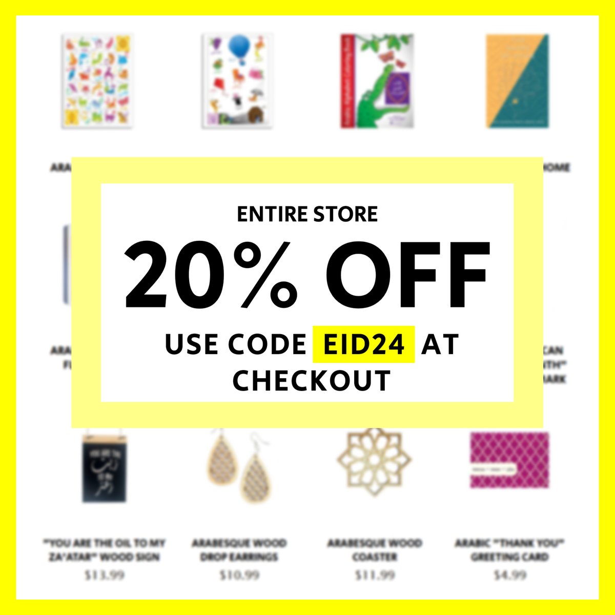 Get 20% OFF your entire purchase at acraftyarab.shop this Eid 🌙✨🎉 Use code EID24 at checkout. Discount expires on Friday! #eidmubarak2024 #eidmubarak #eid2024 #arab #arabic #discountshopping #supportsmallbussines #handcrafted #K12 #Educational