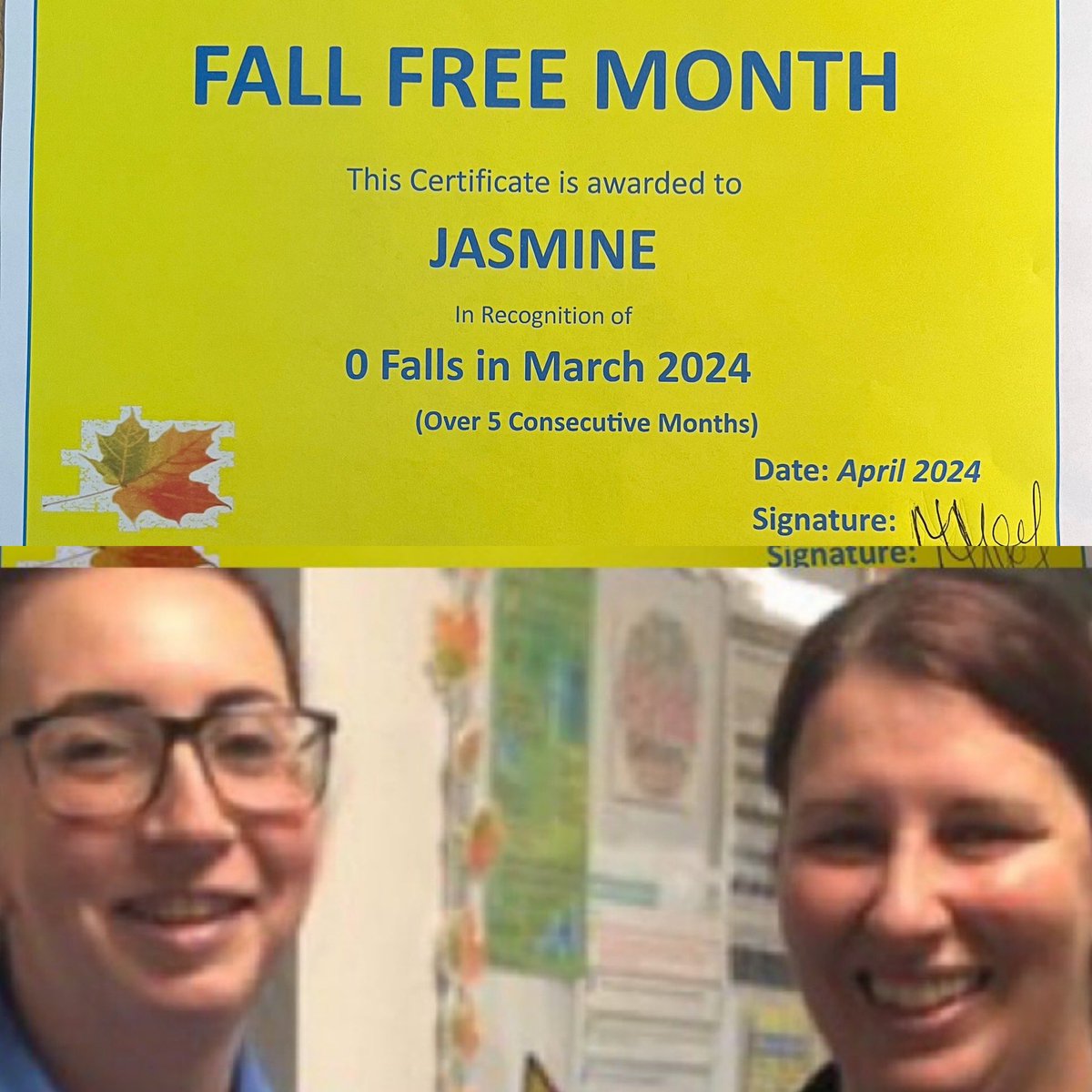 Time to celebrate 0 falls in March @StockportNHS well done Jasmine (5 consecutive months) @helshow1 @NicolaFirth6 @AoifeIsherwood @StockportPtExp @lee_woolfe @MarisaLoganWar1 @falls_network @nhsdavies @roylelucy1 @jasmine_shh @shazhyde @SueACarroll 🍁🍁🍁🍁