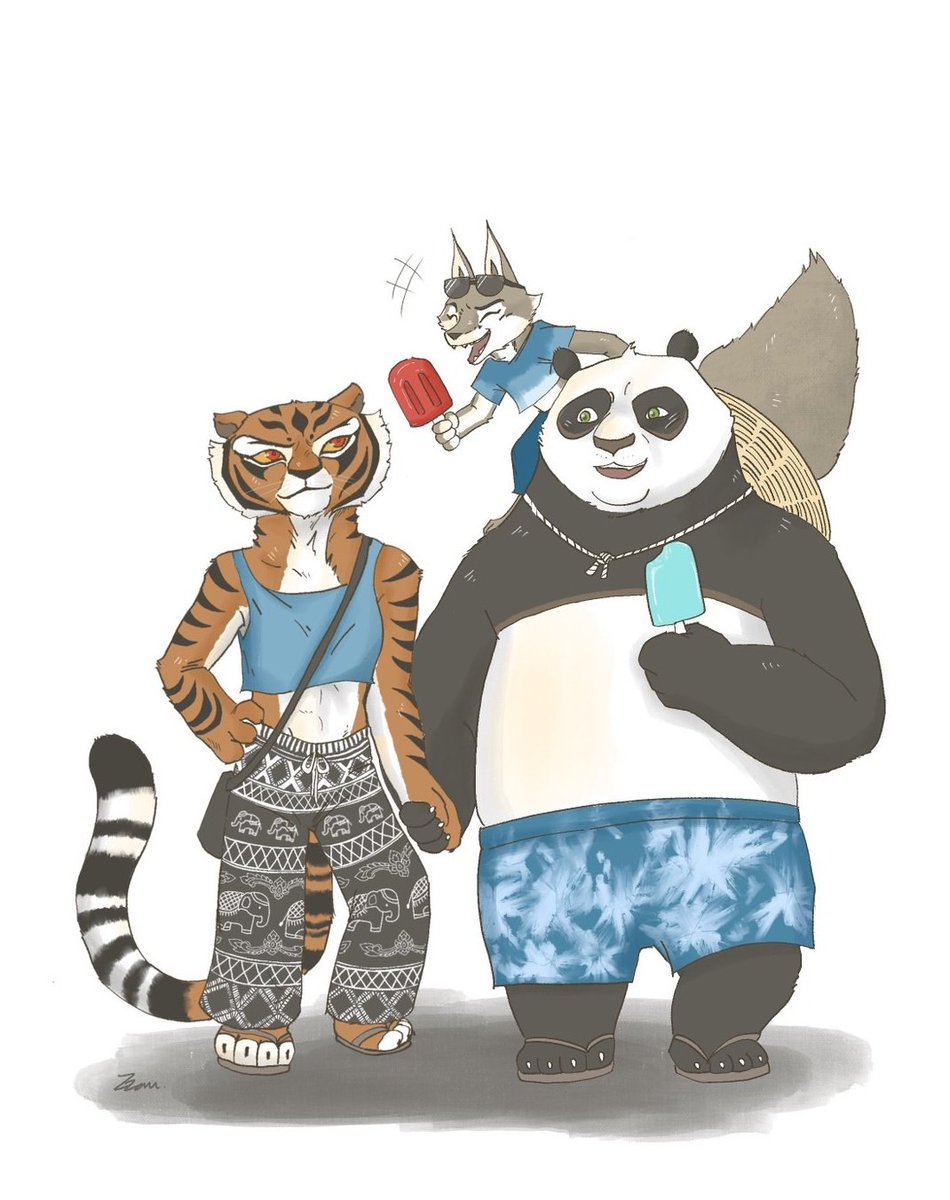 Summer Vacation~
//Tigress, Po and Zhen