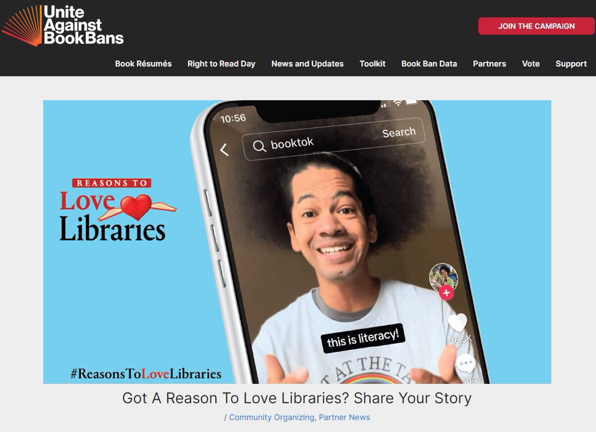 Got A Reason To Love Libraries? Share Your Story (@UABookBans) #ReasonstoLoveLibraries ow.ly/sw5n50R5iOn