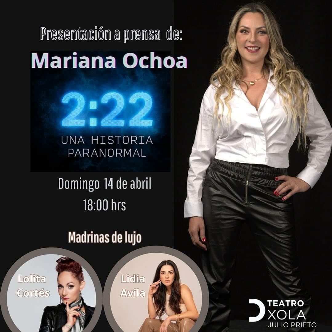 Te esperamos este domingo 14 de abril a las 6:00 pm a la función de presentación a prensa de Mariana Ochoa <a href="/soymarianaochoa/">MARIANA OCHOA</a> 
tendremos como madrinas de lujo a  @soylolitacortes y @lidiaavila 

Boletos en la taquilla del teatro y Ticketmaster.