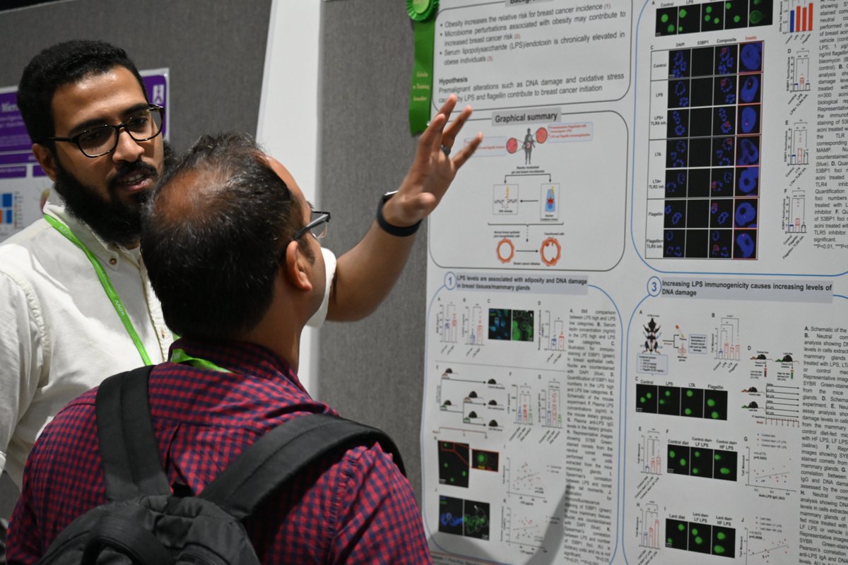 Another #AACR24 scholar-in-training, Mohamed Gaber, attending the annual meeting with support of a Ludwig-funded travel award, presented his work in a poster session on the role of diet, nutrition and the microbiome across the cancer continuum.