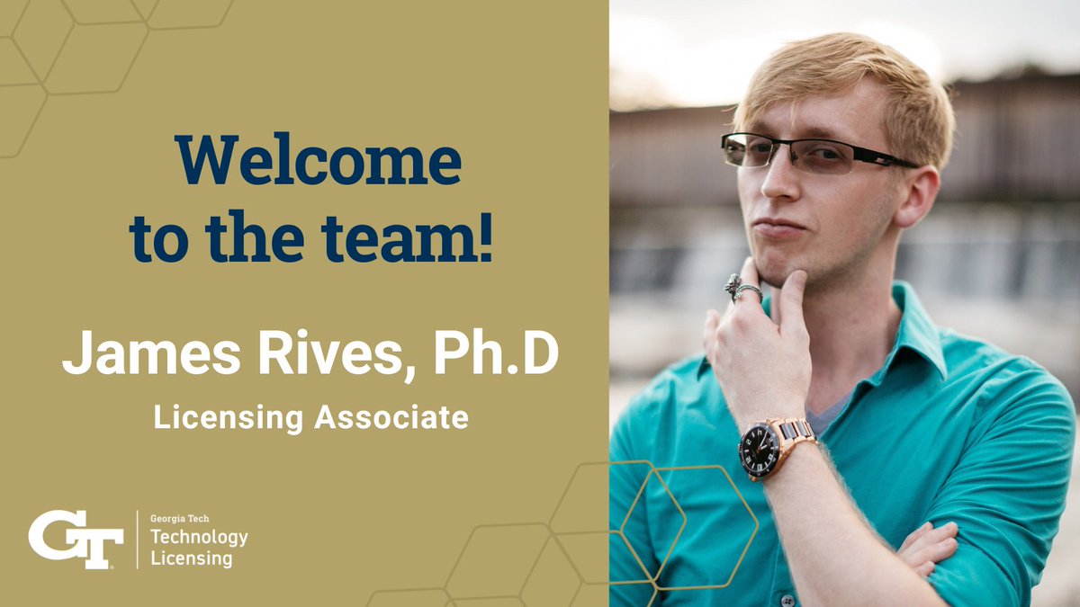 Please join us in welcoming James Rives who recently joined @GeorgiaTech's #OTL as a Licensing Associate after spending two years as a Postdoctoral Licensing Associate at the University of Georgia. Welcome, James!
#WelcomeToTheTeam #technologylicensing
licensing.research.gatech.edu/about-us/meet-…
