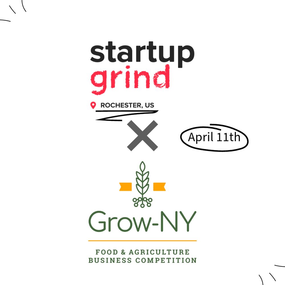 Last chance to join tomorrow's special edition of @StartupGrindROC’s monthly Pitch In event, presented in partnership with @grow_ny. Meet food & ag-tech innovators, including a prior #GrowNY winner. startupgrind.com/events/details…