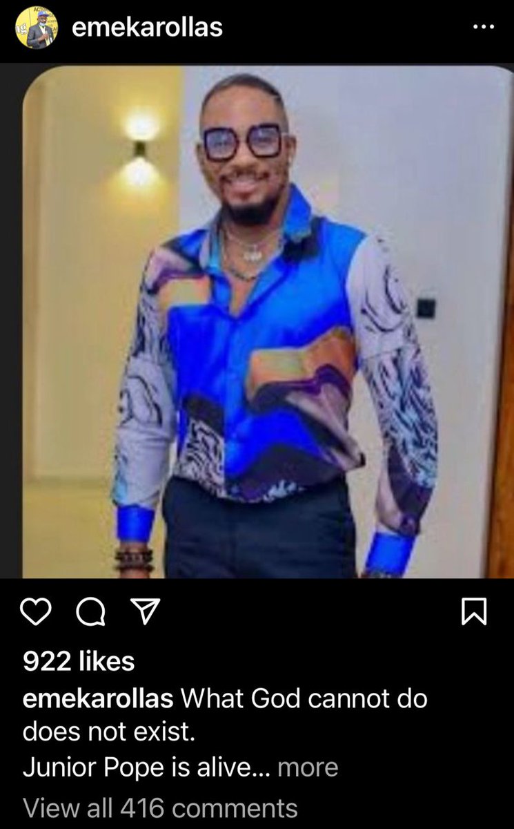 "Junior pope is alive, he is receiving treatment in the hospital" — Actors Guild of Nigeria President