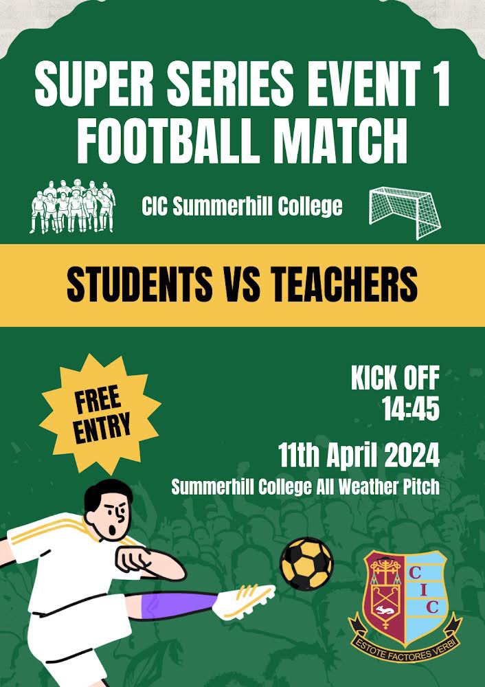 Tomorrow is the day we kick off our ‘Super Series’ with the 1st of many events happening over the next few weeks with our Teachers V LC Students soccer match.Who will win & collect the first set of points in the race to take the coveted trophy this year?Teachers or students?!⚽️🏆