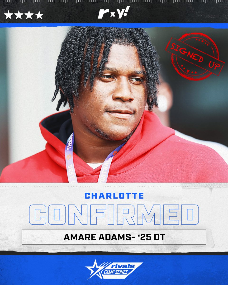 🚨CONFIRMED✍️ 4🌟 Amare Adams is signed up and ready for April 14th🔥💪 @RivalsFriedman | @adamgorney | @WilsonFootball | @TeamVKTRY | @ncsa