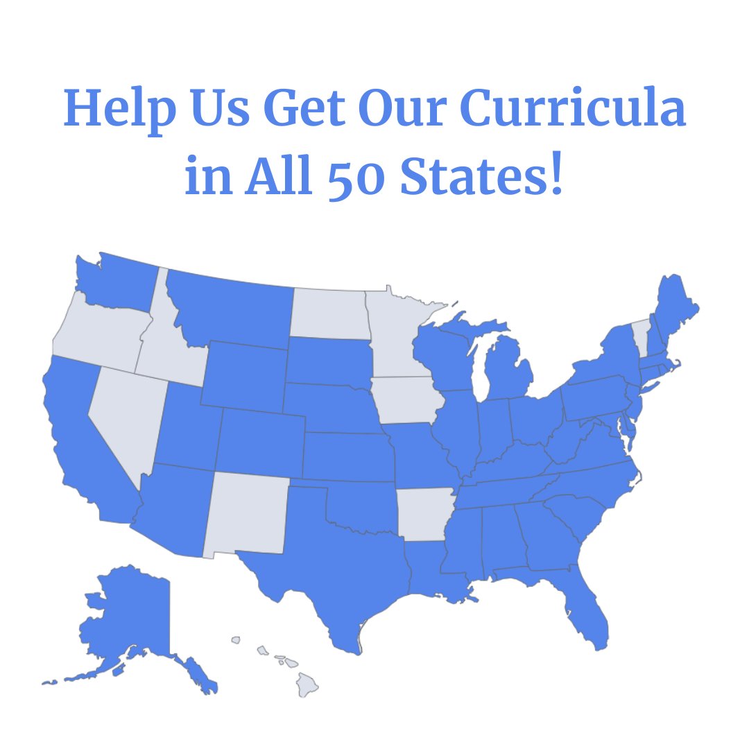Our free curricula and multimedia lessons are now used in classrooms across 40 states! Can you help us unlock the last 10 states? If you're an educator in VT, AR, MN, IA, ND, ID, OR, NV, NM, or HI, we'd love to get in touch! Request our curricula here: oldnorth.com/educators/