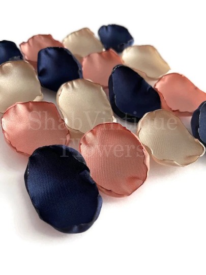 Navy Blue, Rose Gold, Champagne Flower Petals for your wedding décor dlvr.it/T5L5FN #weddings #bridalshower #weddingaisledecor #weddinginspo #weddinginspiration #weddingreception #weddingflowers #wedding