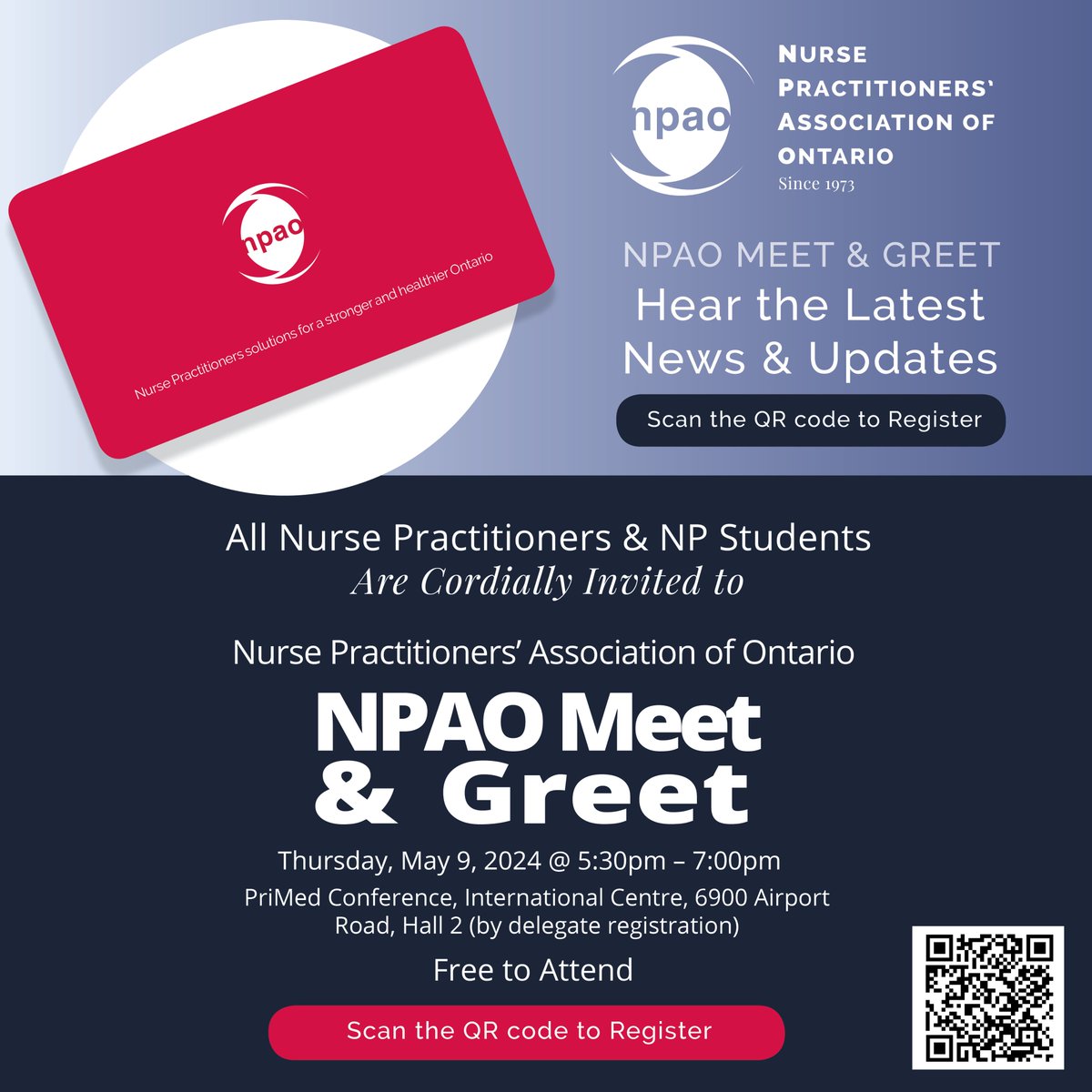 Calling all Nurse Practitioners and NP Students! Join us for the NPAO Meet & Greet at PriMed 2024 on Thursday, May 9, from 5:30 pm to 7:00 pm. Network with peers and make valuable connections. You don't need to be an NPAO member to attend! Register now: npao.org/calendar.../np…