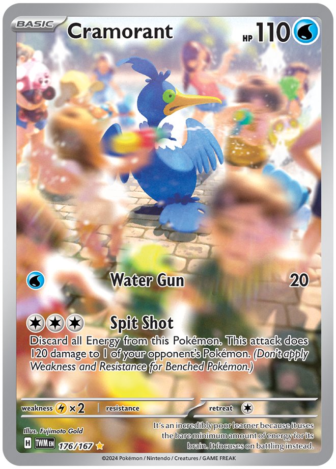 Cramorant's Illustration Rare revealed from 'Twilight Masquerade!' See all the revealed cards here: pokebeach.com/2024/04/englis…