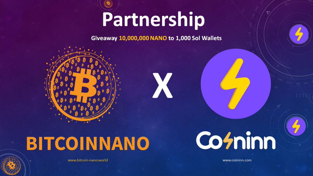 coin_inn's tweet photo. NANO x COININN Partnership 

#Giveaways 🎉 

🏆 Prize pool: 10,000,000 $NANO

First 1,000 to receive guaranteed tokens 👍

✅ Follow @BITCOINNAN0

✅ Follow @coin_inn
 
✅ Like, RT + Tag 3 friends, Comment your Sol wallet 

Ends in 72hrs https://t.co/iIbeiTCjXF