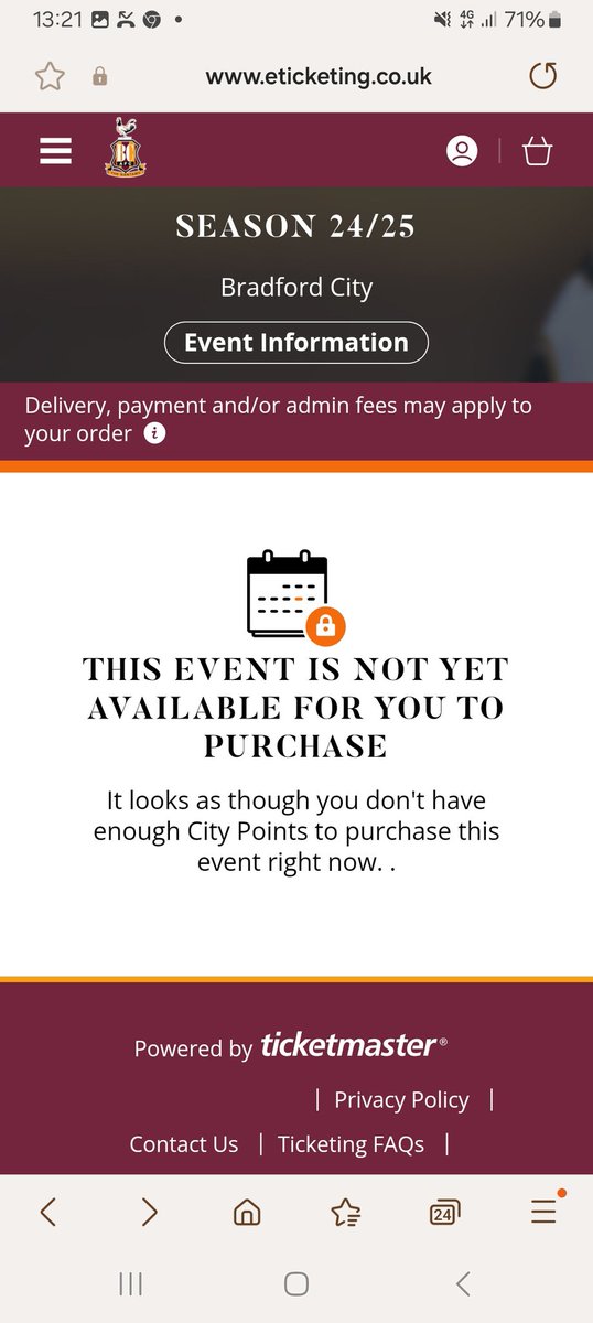 james1_watson's tweet image. Bantams - anyone else getting this when trying to buy a season ticket? I have points etc, have renewed my seat and am trying to buy a junior st.#bcafc @officialbantams @bcafchelp