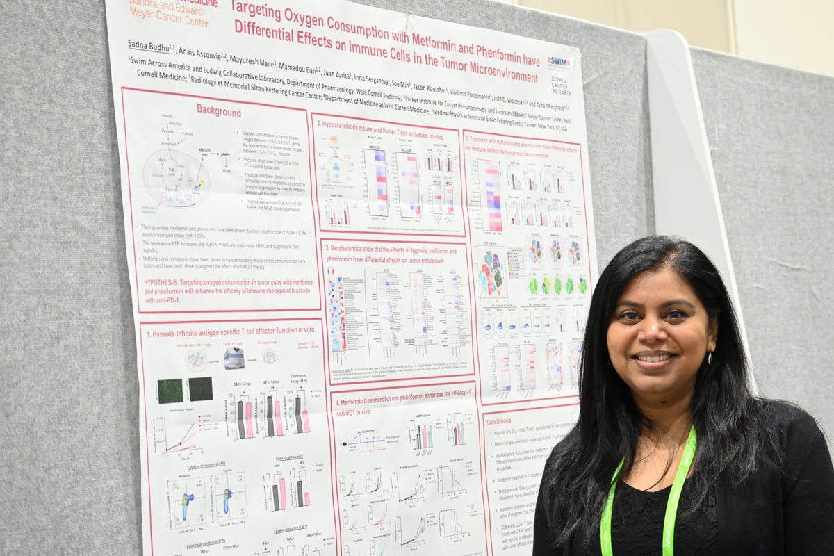Ludwig @WeillCornell's Sadna Budhu presented at #AACR24 her preclinical study examining the use of two distinct metabolic drugs to enhance anti-PD-1 immunotherapy.