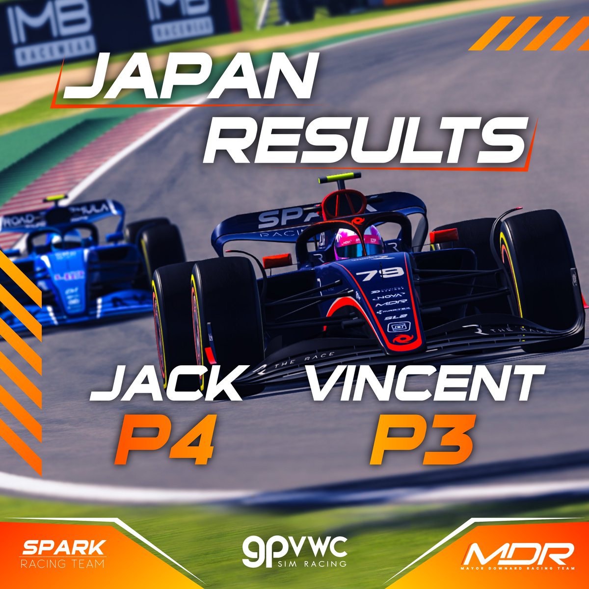 Vincent secured the final podium position after Alex and Jack unfortunately collided in front of him. #gpvwc #SL2 #simracing #esports #JapaneseGP #top