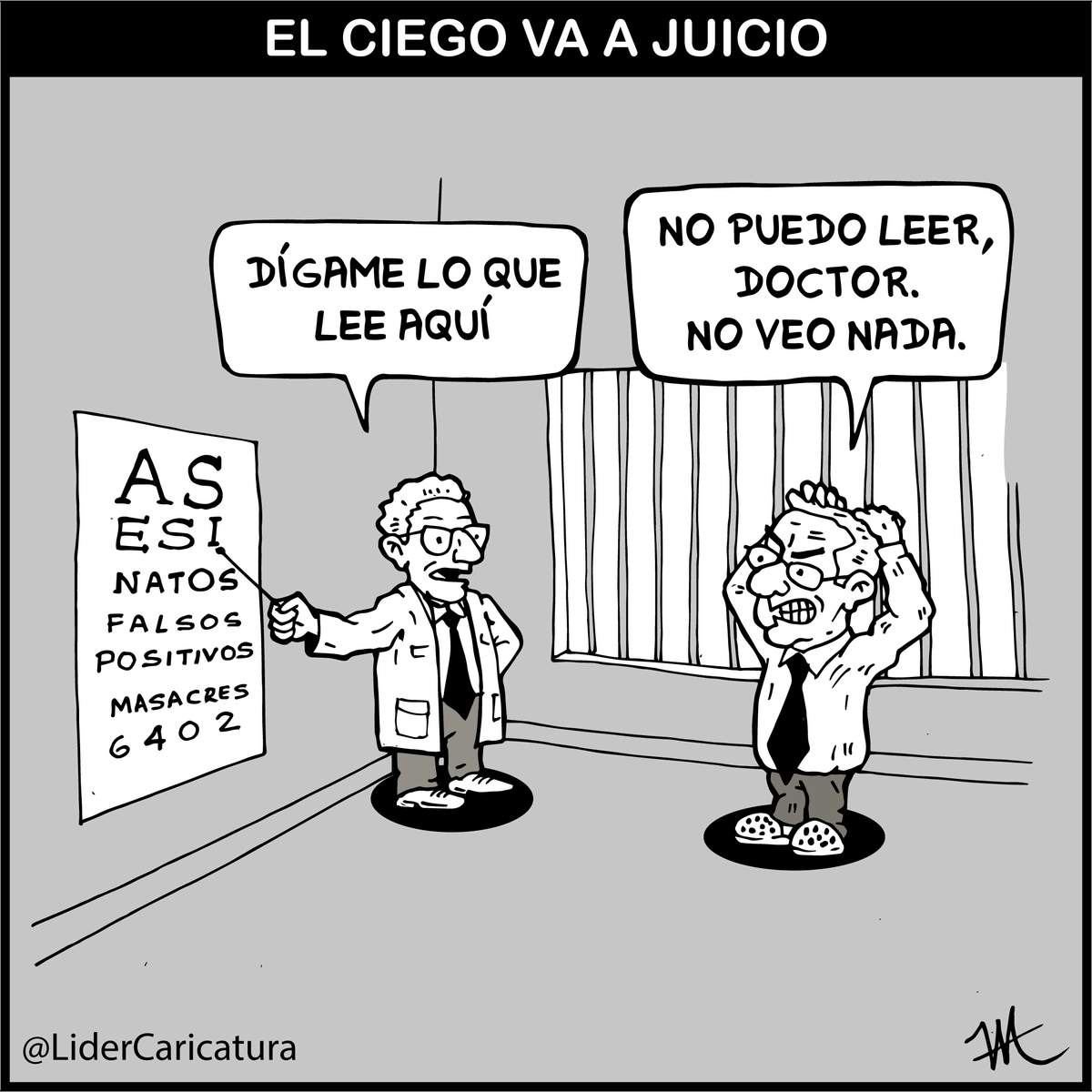 El expresidente Álvaro Uribe irá a juicio por acciones de Diego cadena que él nunca vio y la Fiscalía de Barbosa tampoco #AlvaroUribesVelez  #Justicia #caricatura #CaricaturaDelDía #humorNegro #humor #FelizMiercoles