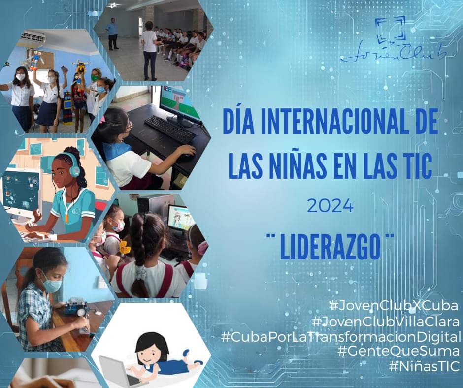 #JovenClubQuemado realiza actividades para celebrar la Jornada por el Día Internacional de las Niñas en las TIC. Únete a nosotros somos #GenteQueSuma
#NiñasTIC
#Cuba 
#JovenClubXCuba 
#JuntosPorLaTransformaciónDigital 
#JovenClubVillaClara