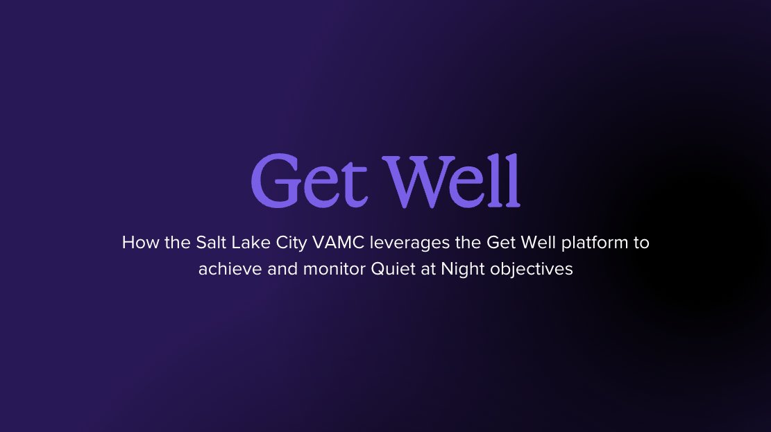 Missed our latest Federal Community of Practice webinar? Watch this clip showcasing how the Salt Lake City VAMC leverages the Get Well platform to achieve and monitor Quiet at Night objectives.

info.getwellnetwork.com/l/932513/2024-…

#webinar #federalcommunityofpractice #QANobjectives