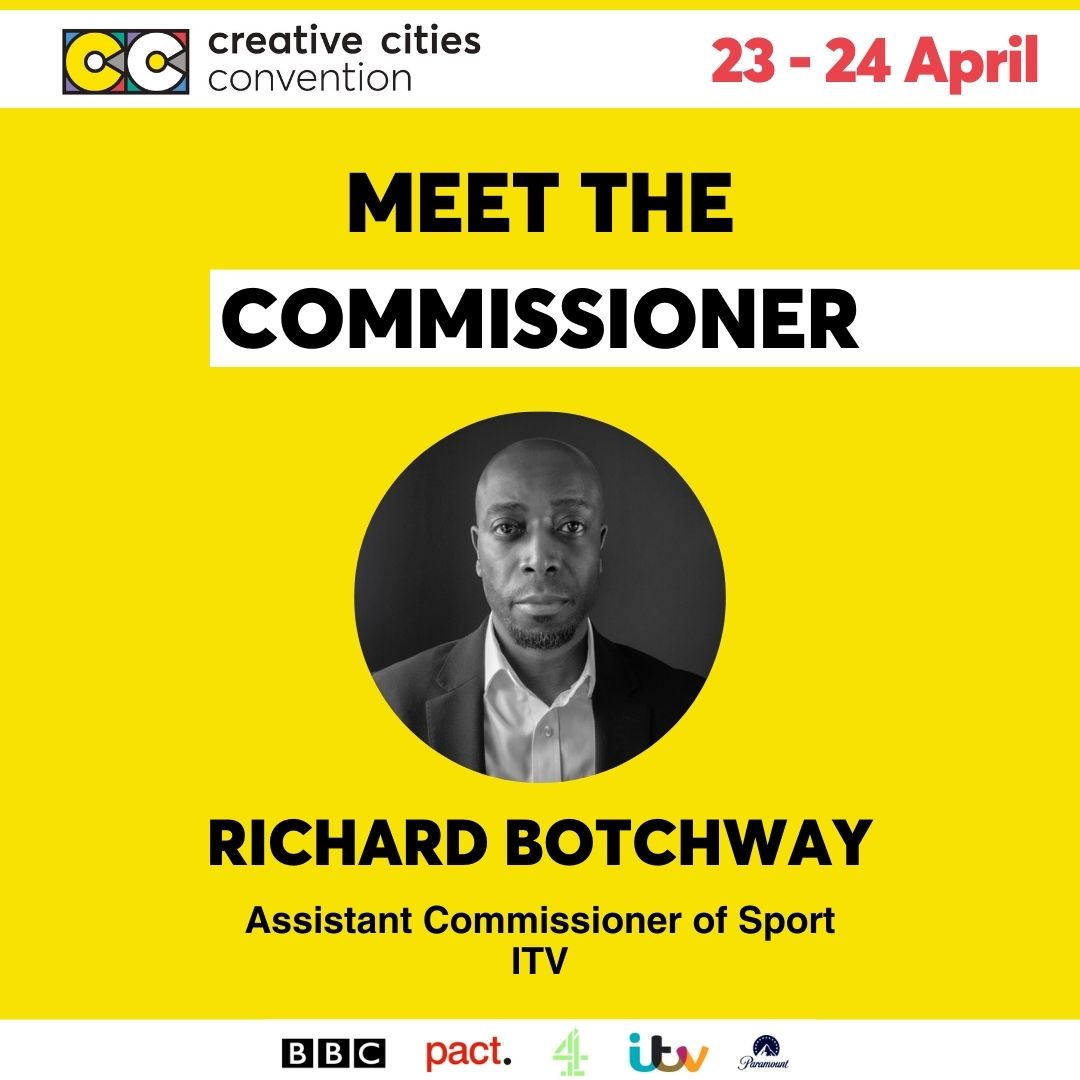 Joining us at this years #CCC2024 event is commissioner, Richard Botchway, @ITV #Bristol #CCC2024 🖇creativecitiesconvention.com/meet-the-commi… You still have time to get your ticket - eventbrite.co.uk/e/creative-cit…