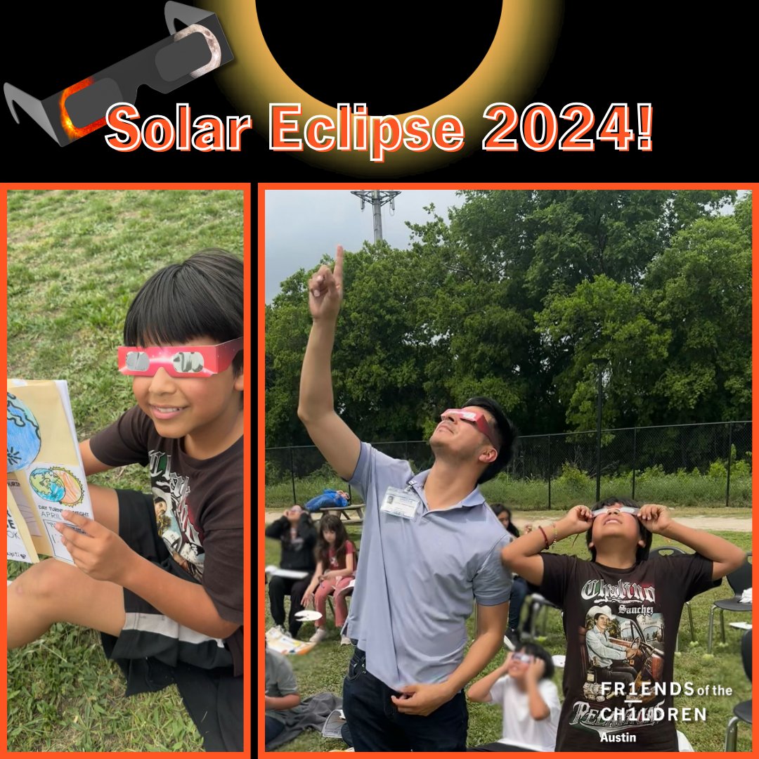 *Enrique and Senior Friend Uriel managed to see Monday's solar eclipse in between the short cloud breaks! #SolarEclipse #2024SolarEclipse #FriendsATX #Friends #Science #Mentoring