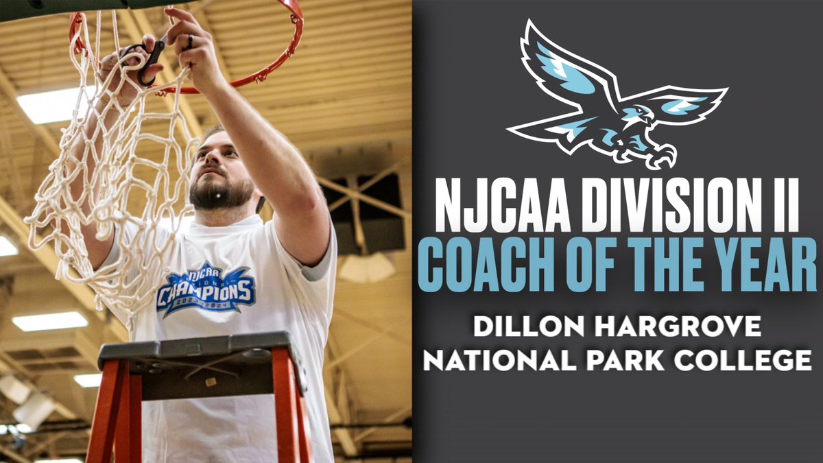 #NPCHawks men's basketball head coach Dillon Hargrove has been named the 2023-24 #NJCAA Division II Men's Basketball Coach of the Year! Congratulations, Coach Hargrove! #NighthawkGrit