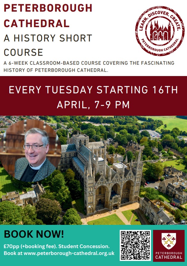 Think you know about the history of Peterborough Cathedral? Think again! Sign up for this enlightening history course here; peterborough-cathedral.org.uk/143/section.as…