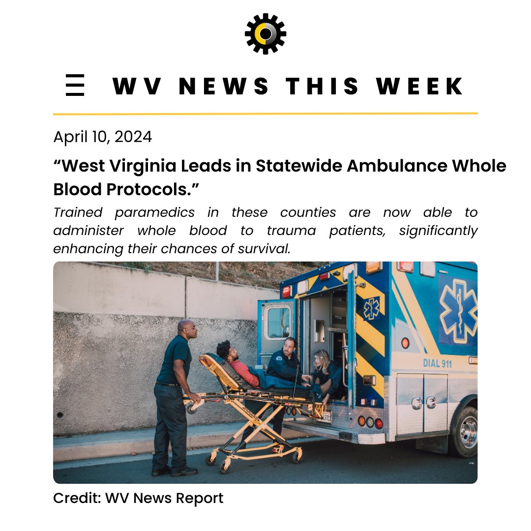 'Trained paramedics in these counties are now able to administer whole blood to trauma patients, significantly enhancing their chances of survival.' #WeAreAppalachia Read more about it here: cutt.ly/gw4KuiMM