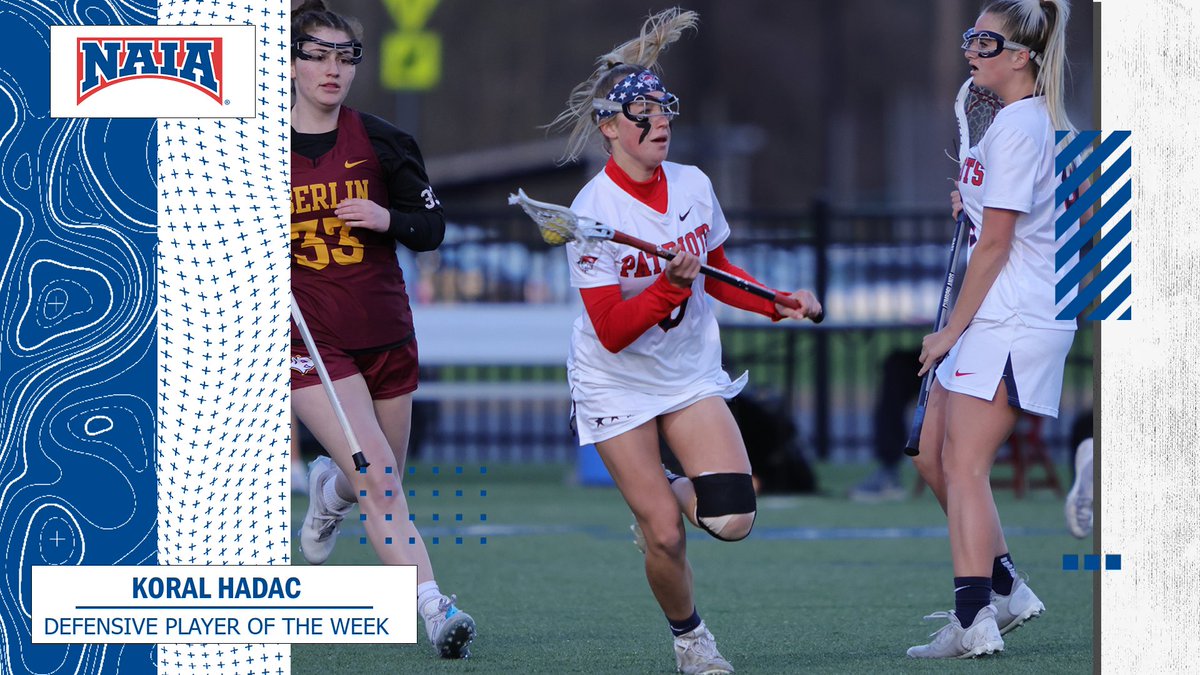W🥍 Koral Hadac of @UC_Patriots was named #NAIAWLAX Defensive Player of the Week after holding the reigning Offensive Player of the Week scoreless! Check out more on Hadac's big week defensively! -->bit.ly/3UauRwe #collegelacrosse #NAIAPOTW