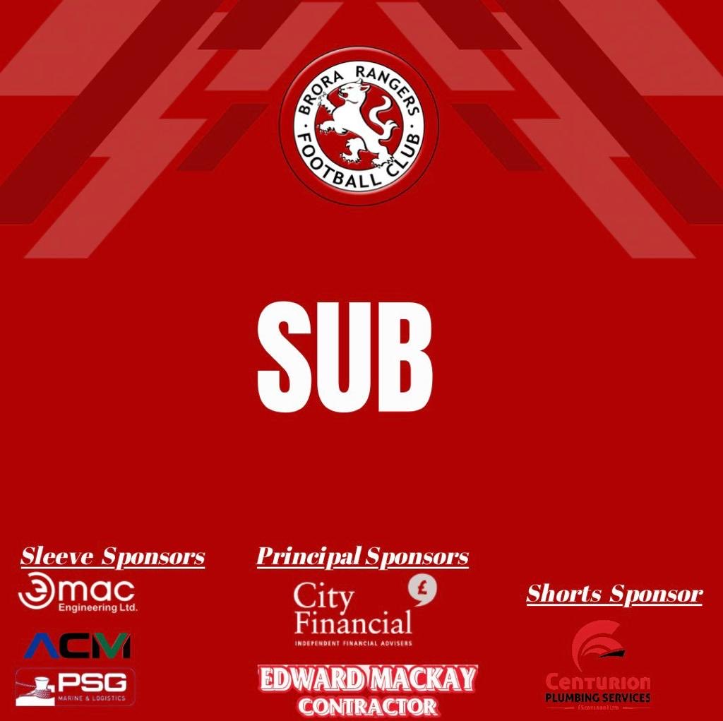 30- ➡️ Kyle MacLeod ⬅️ Jordan MacRae Injury forces a change for Brora